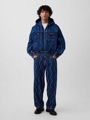 Gap Erkek Mavi Gap × Hfr Işlemeli Baggy Jean Pantolon By Daveed Baptiste