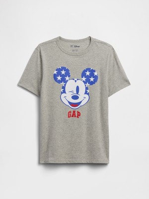 Gap Erkek Çocuk Gri Disney Mickey Mouse Logo T-Shirt