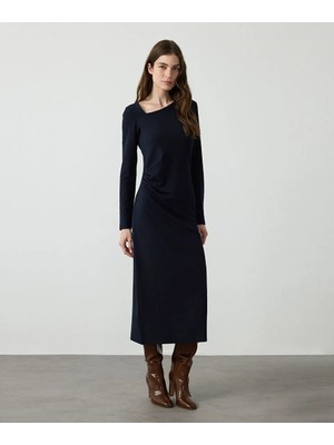 Miss İpekyol Asimetrik Yaka Penye Elbise IW6260002106015