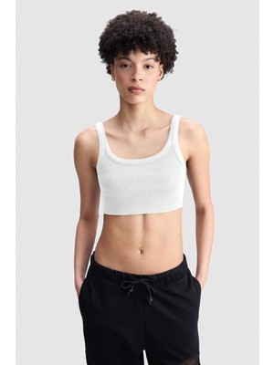Ecko Unltd. Ecko Red Julıette Slim Fit U Yaka Baskılı Kadın Beyaz Bralet