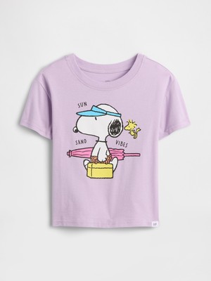 Gap Kız Bebek Lila Grafik Baskılı T-Shirt
