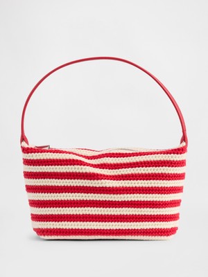 Gap Kadın Kırmızı Crochet Stripe Mini Çanta