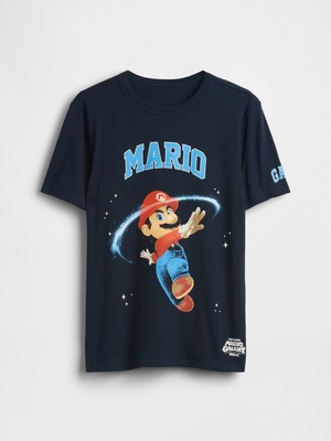 Gap Erkek Çocuk Lacivert Süper Mario Grafik Baskılı T-Shirt