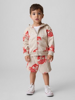 Gap Erkek Bebek Açık Kahverengi Relaxed Logo Fransız Havlu Kumaş Pull-On Şort