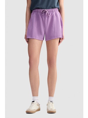 Ecko Unltd. Ecko Red Emery Loose Fit Mini Baskılı %100 Pamuk Kadın Mor Şort