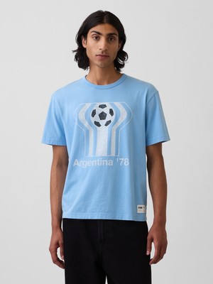 Gap Erkek Açık Mavi Fıfa World Cup™ Klasikleri Relaxed Grafik T-Shirt