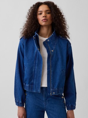 Gap Kadın Mavi Gap × Hfr Denim Pintuck Ceket By Atelier Ndigo