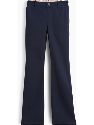 Gap Kız Çocuk Lacivert Uniform Flare Chino Pantolon