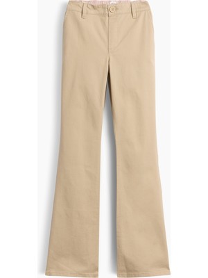 Gap Kız Çocuk Bej Uniform Flare Chino Pantolon
