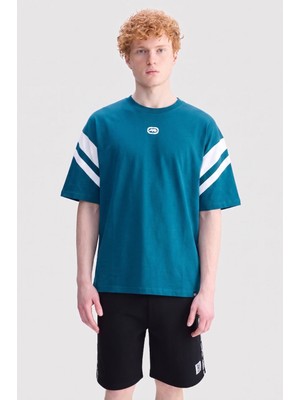 Ecko Unltd. Jace Oversize Bisiklet Yaka Baskılı %100 Pamuk Erkek Mavi Tişört