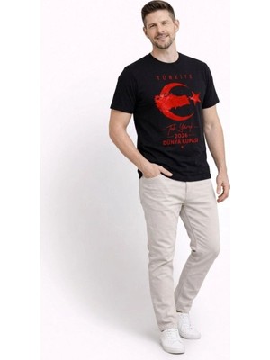 Vexor Erkek Türkiye Ay Yıldız Baskılı Taraftar Forma T-Shirt - Siyah