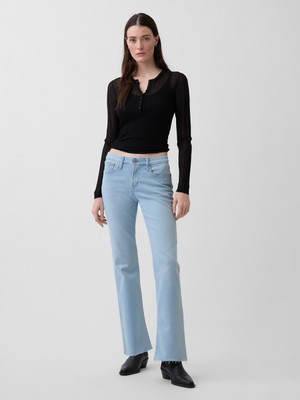 Gap Kadın Açık Mavi Low Rise Long & Lean Jean Pantolon