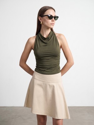 Dilvin 21246 Degaje Yaka Top-Haki