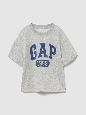 Gap Erkek Bebek Gri Fransız Havlu Kumaş Gap Logo T-Shirt