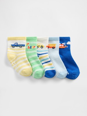 Gap Bebek Çok Renkli Quarter Crew Çorap (5’li)