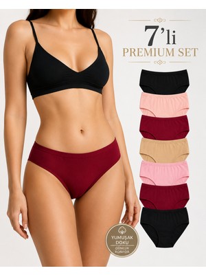 Woan Premium Comfort Kadın Pamuklu Külot 7'li Set – Yumuşak Dokulu, Esnek, Günlük Kullanım Için Rahat Slip Külot