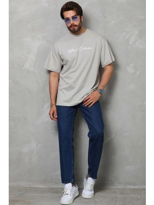 Vexor Erkek Baskılı T-Shirt Kısa Kol Bisiklet Yaka Regular Fit Tişört - Gri