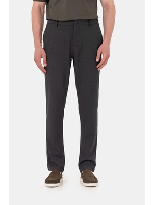 Sabri Özel Antrasit Yanı Lastikli Köprülü Kemerli Slim Fit Jogger Pantolon