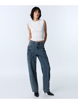 Twist Floral Patch'li Jean Pantolon TW6260018004089