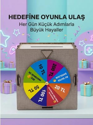 Sb Shopping Şans Çarklı Hediyelik Tasarruf Kutusu Eğlenceli Biriktirme Oyun Dekoratif Ahşap Kumbara
