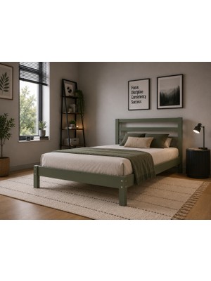 İdek Home Idek Home Masif Ahşap Tek Kişilik Karyola 90X200 cm | Modern Genç Odası Karyolası