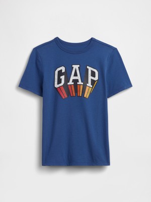 Gap Erkek Çocuk Mavi Grafik Baskılı T-Shirt