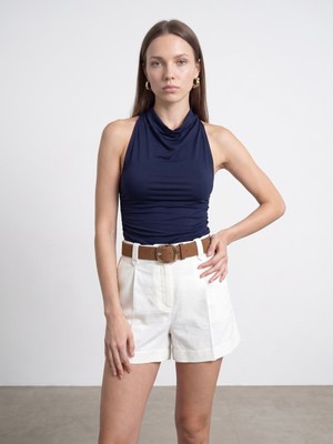 Dilvin 21246 Degaje Yaka Top-K.lacivert
