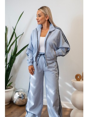 Muna Boutique Şerit Detaylı Ceket Pantolon Alt Üst Takım