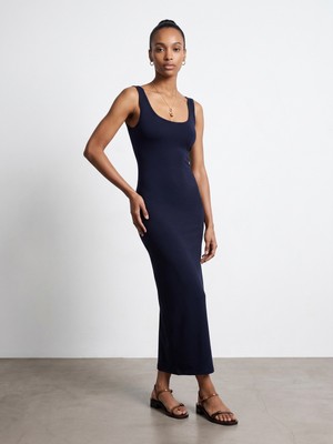 Dilvin 91733 Bra-Free Midi Elbise-K.lacivert