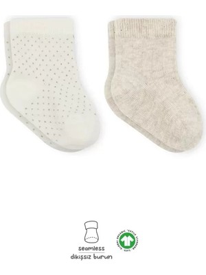 Uravas Store Üreticiniz Puan Derby Penye Soket Çorap 2'li BS10103 Bej Ekru
