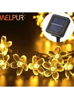Uravas Store Solar 30 Ledli Çiçekli Günışığı Bahçe Aydınlatma Dekorasyon Güneş Enerjili