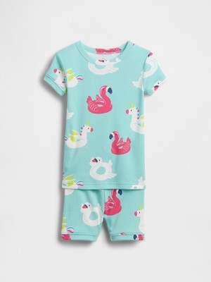Gap Bebek Açık Mavi Organik Brushed Pamuk Pool Float Şort Pijama Seti