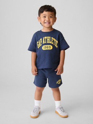Gap Erkek Bebek Lacivert Relaxed Pull-On Fransız Havlu Kumaş Şort