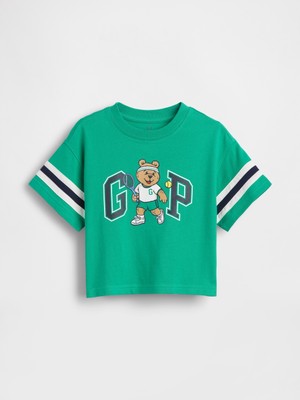 Gap Erkek Bebek Yeşil Oversized Brannan Bear Varsity Grafik Logo T-Shirt