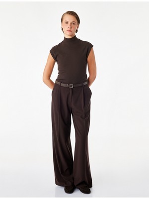 Koton Pamuklu Slim Fit Kolsuz Dik Yaka Bluz