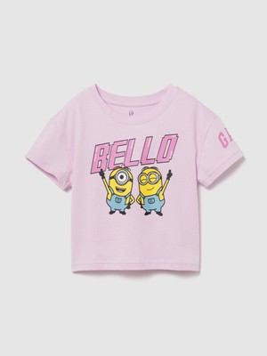 Gap Kız Bebek Açık Pembe Minyonlar Grafik Baskılı T-Shirt