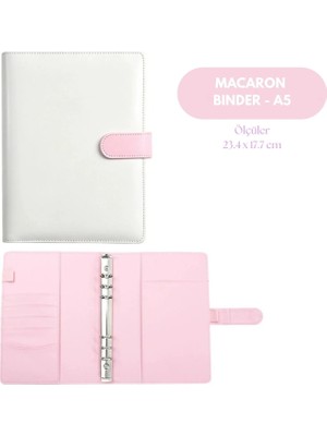 Kpop Dünyası Macaron Beyaz Pembe A5 Binder Dosyası