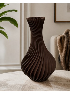 Belirtilmemiş Modern Spiral Dekoratif 3D Vazo 25 cm Şık Tasarım , Çok Renk Seçenekli Salon ve Ofis Dekoru