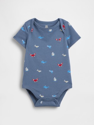 Gap Bebek Mavi First Favorites Organik Pamuk Bodysuit
