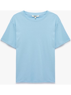 Koton Pamuklu Kısa Kollu Bisiklet Yaka Oversize Basic Tişört