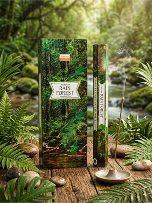 Darshan Rain Forest Yağmur Ormanı Aromalı Çubuk Tütsü 20 Adet Çubuk - Doğal Ortam Kokusu