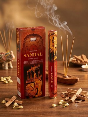 Darshan Sandal Ağacı (Sandalwood) Çubuk Tütsü 20 Adet