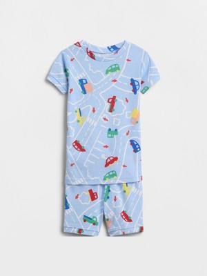 Gap Bebek Açık Mavi %100 Organik Pamuk Roadway Pijama Takımı