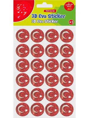 Uravas Store Simli Eva Sticker Ay ve Yıldız 24'lü Sticker