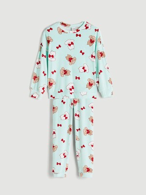 Lc Waikiki Yeni Sezon Bisiklet Yaka Kadife Kız Çocuk Pijama Takımı