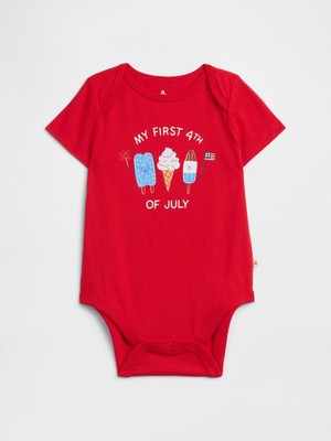 Gap Bebek Kırmızı Grafik Baskılı Bodysuit
