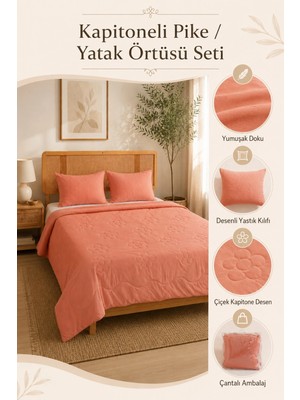 Uykuperest Flora Somon Ince Kapitoneli Uyku Seti Çift Kişilik 220X235