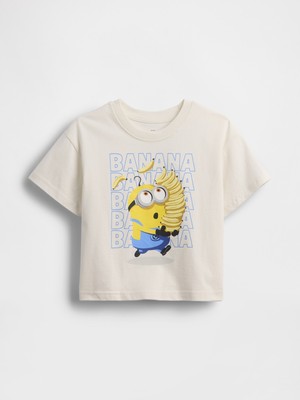 Gap Erkek Bebek Beyaz Minions Oversized Grafik Baskılı T-Shirt