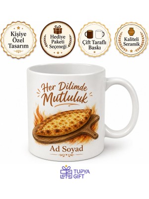 Tupya Gift Pide Yiyenlere Kaşarlı Pide Karadeniz Pidesi Odun Ateşinde Lezzet Kupa Hediye Bardak