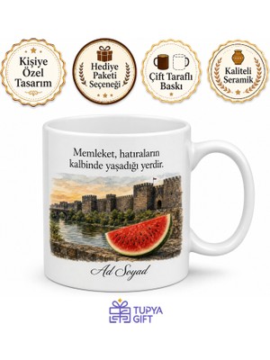 Tupya Gift Diyarbakır Surları Karpuz Dicle Nehri Tarihi Taş Kupa Bardak Hediye